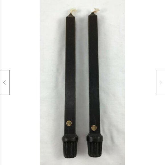 Vtg Dark Brown Colonial Candles of Cape Cod Regency Square 10" Candles Taper MCM - Picture 3 of 5